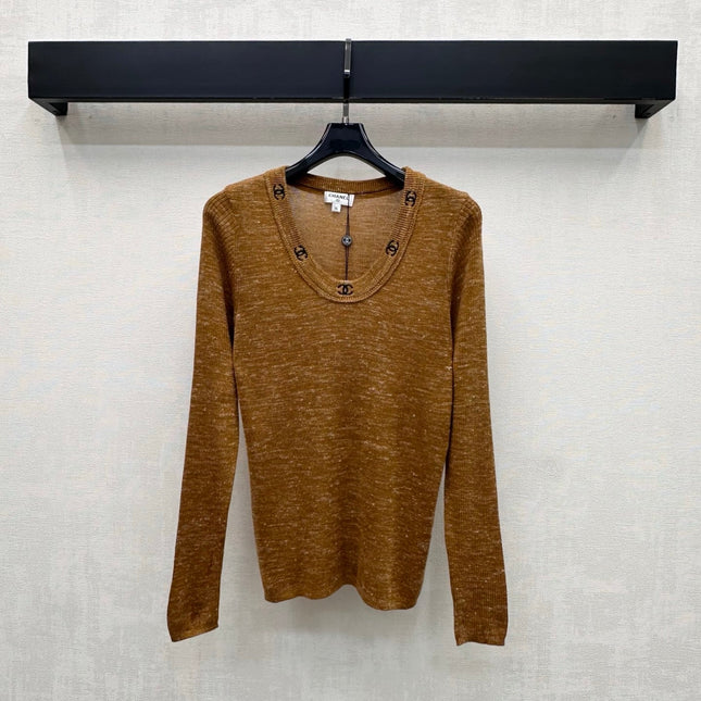 CHANEL 26S LONG-SLEEVE KNIT TOP 1382