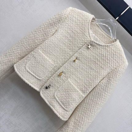 CELINE 26S ROUND-NECK TWEED JACKET 558