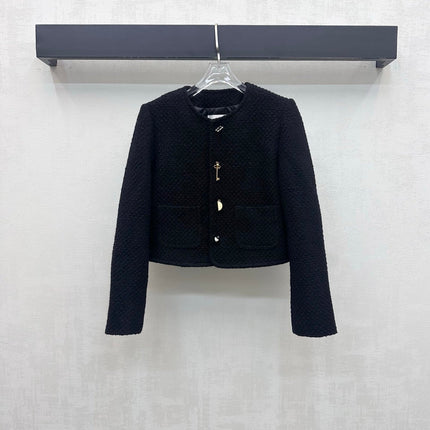 CELINE 26S ROUND-NECK TWEED JACKET 557