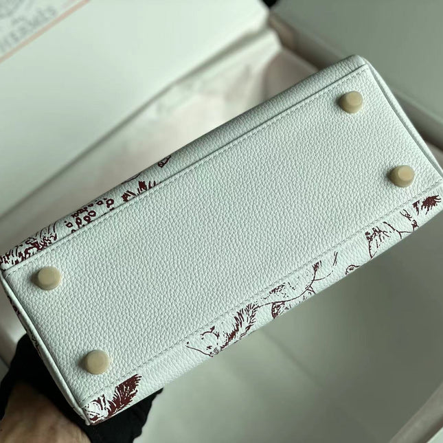 BIRKIN 25 BAG IN WHITE CALFSKIN WITH COLORFUL STICKER 228763