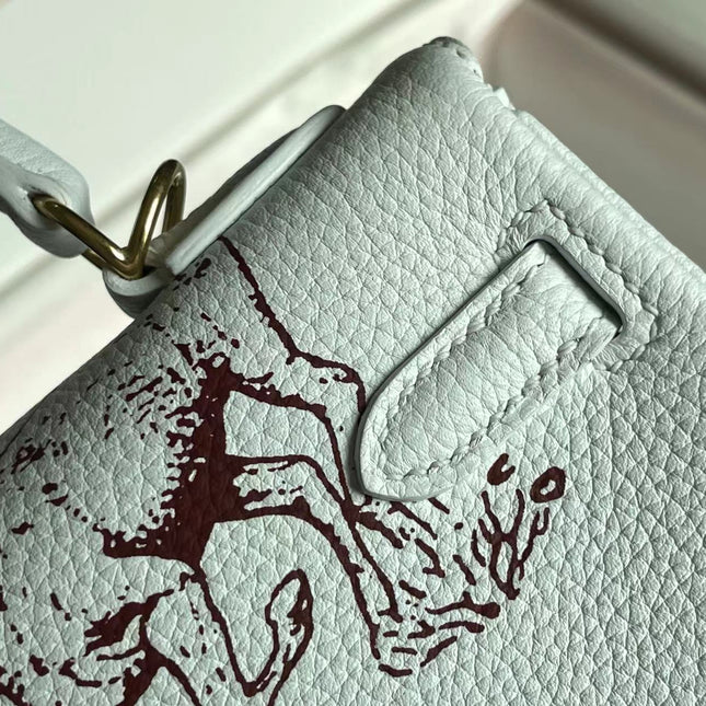 BIRKIN 25 BAG IN WHITE CALFSKIN WITH COLORFUL STICKER 228763