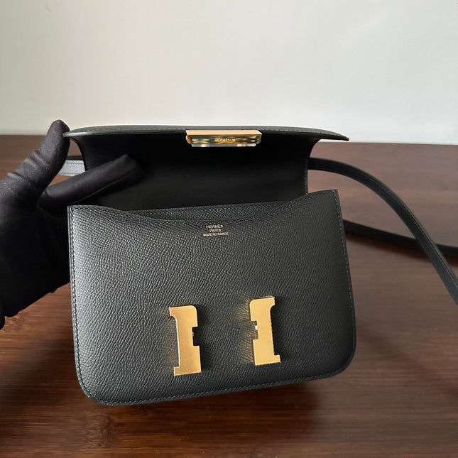 CONSTANCE 18 BLACK EPSOM GOLD HARDWARE