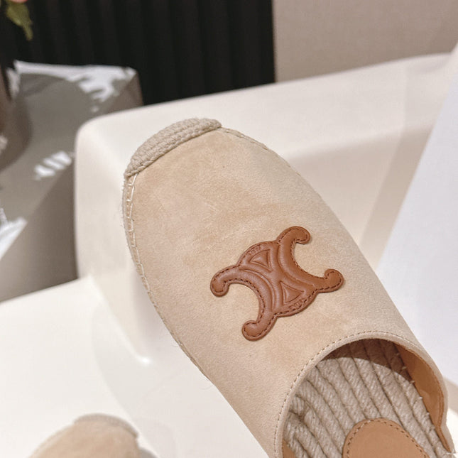 CELINE 25S LES ESPADRILLES MULE IN BEIGE SUEDE