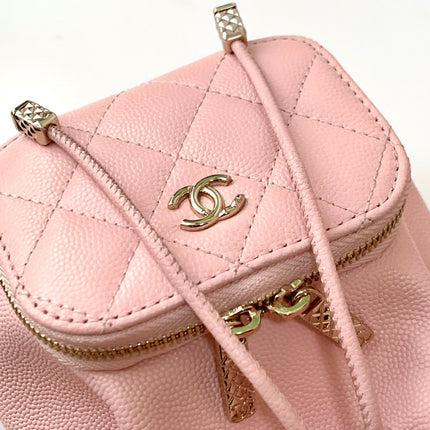 CHANEL 25S MINI BUCKET BAG 12 IN PINK CALFSKIN GOLD HARDWARE