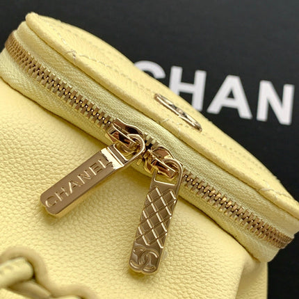CHANEL 25S MINI BUCKET BAG 12 IN YELLOW CALFSKIN GOLD HARDWARE
