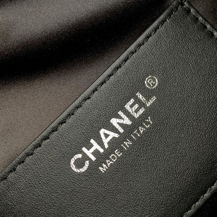 CHANEL 26S HOBO BAG 30 IN BLACK CAVIAR CALFSKIN DARK SILVER HARDWARE
