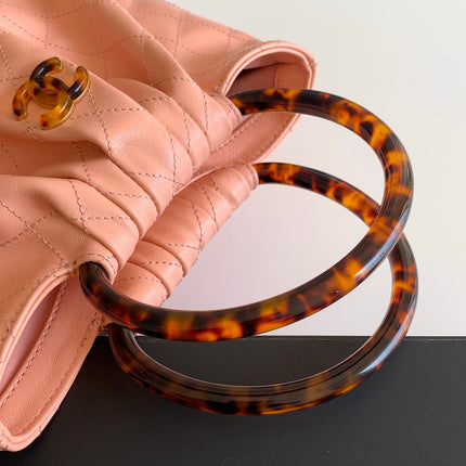 CHANEL 26S HAND BAG 32 IN PINK LAMBSKIN GOLD HARDWARE