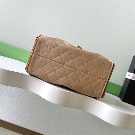 CHANEL 26S HOBO BAG 30 IN DARK BEIGE CAVIAR CALFSKIN GOLD HARDWARE