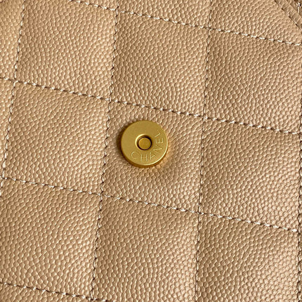 CHANEL 26S HOBO BAG 40 IN DARK BEIGE CAVIAR CALFSKIN GOLD HARDWARE