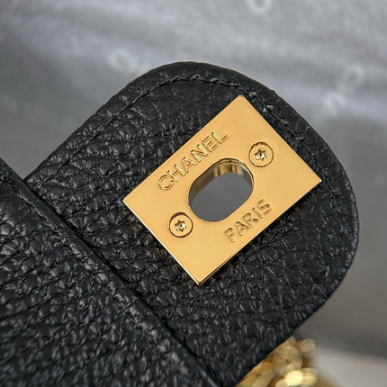CHANEL 26S WALLET ON CHAIN 22 IN BLACK GRAINED CALFSKIN GOLD HARDWARE
