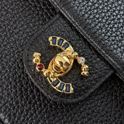 CHANEL 26S WALLET ON CHAIN 22 IN BLACK GRAINED CALFSKIN GOLD HARDWARE