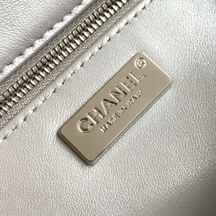 CHANEL 26S SEQUINS FLAP BAG 21 IN BLACK TWEED AND CALFSKIN SILVER HARDWARE