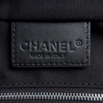 CHANEL 26S LARGE ZIP POUCH BAG 29 IN DARK BEIGE SUEDE AND CALFSKIN SILVER HARDWARE