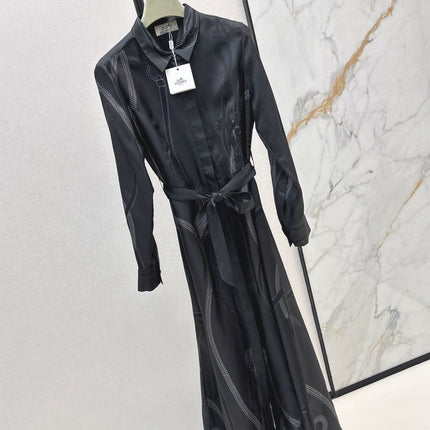 HERMES 25S LONG SILK DRESS 80580