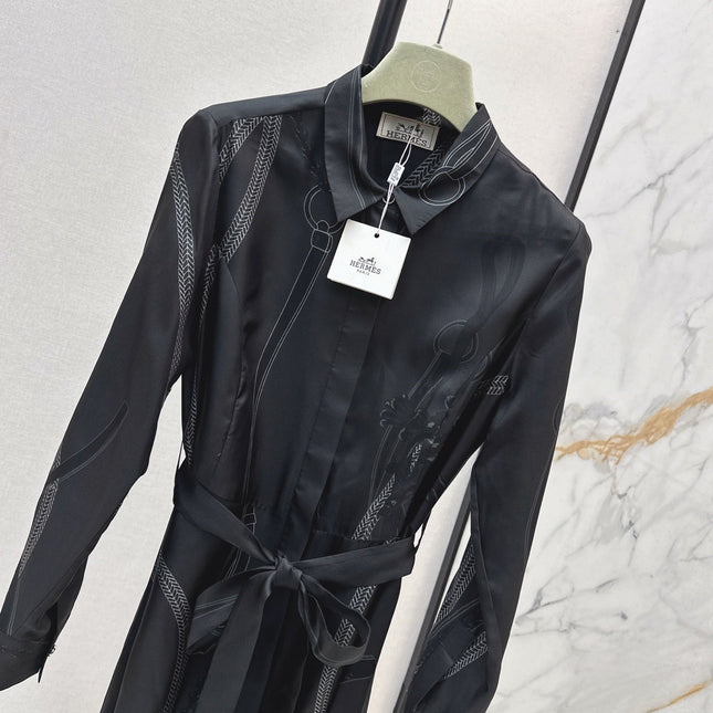 HERMES 25S LONG SILK DRESS 80580