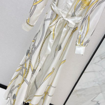 HERMES 25S LONG SILK DRESS 043