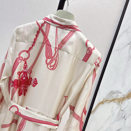 HERMES 25S LONG SILK DRESS 134
