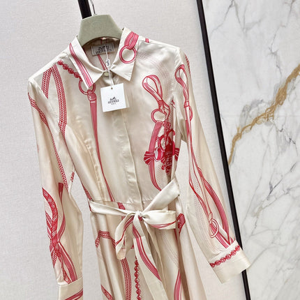 HERMES 25S LONG SILK DRESS 134