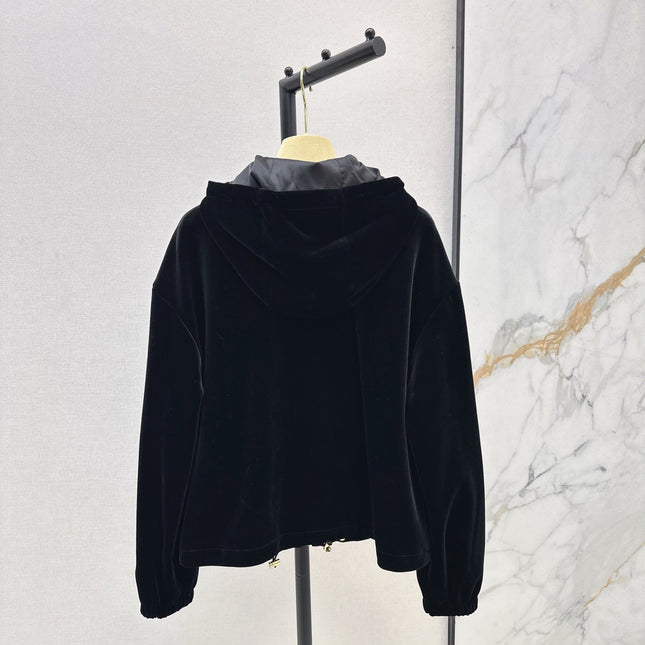 MIUMIU 26S HOODED VELVET JACKET 951