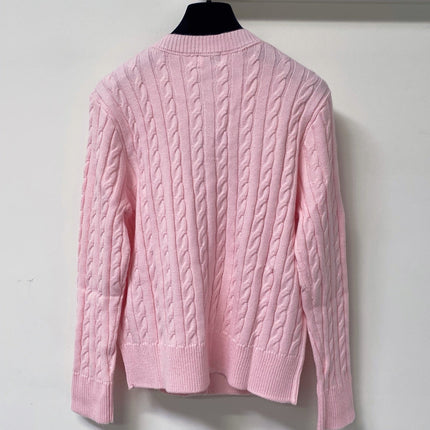 RALPH LAUREN 26S CREW-NECK CABLE-KNIT CARDIGAN 703