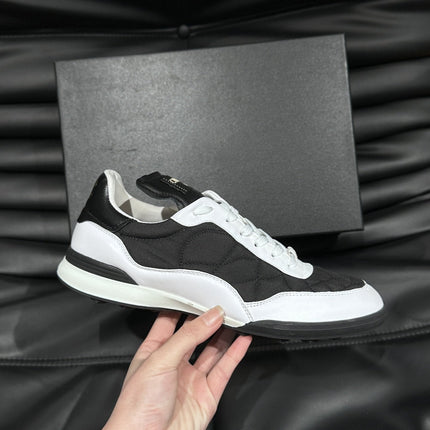 CC OTHER PLAID PATTERNS CASUAL STYLE BLACK WHITE SUEDE