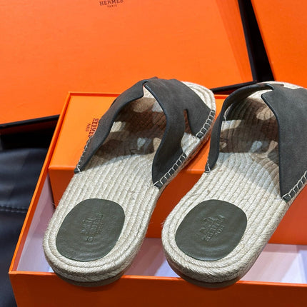 HM ANTIGUA ESPADRILLE SANDAL OLIVE SUEDE