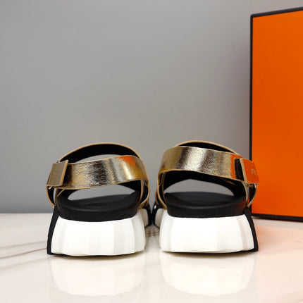 HM ELECTRIC SANDAL  METALLIC GOLD CALFSKIN