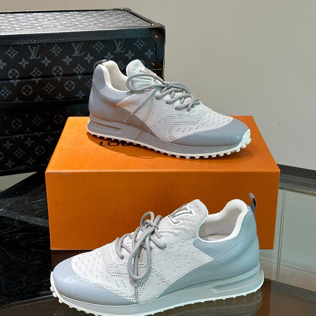 LV SNEAKERS IN GREY MIX WHITE CALFSKIN AND FABRIC BREATHABLE