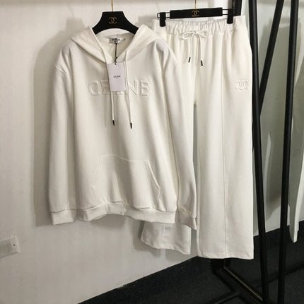 CELINE 25S HOODIE AND WIDE-LEG ELASTIC PANTS SET 0107