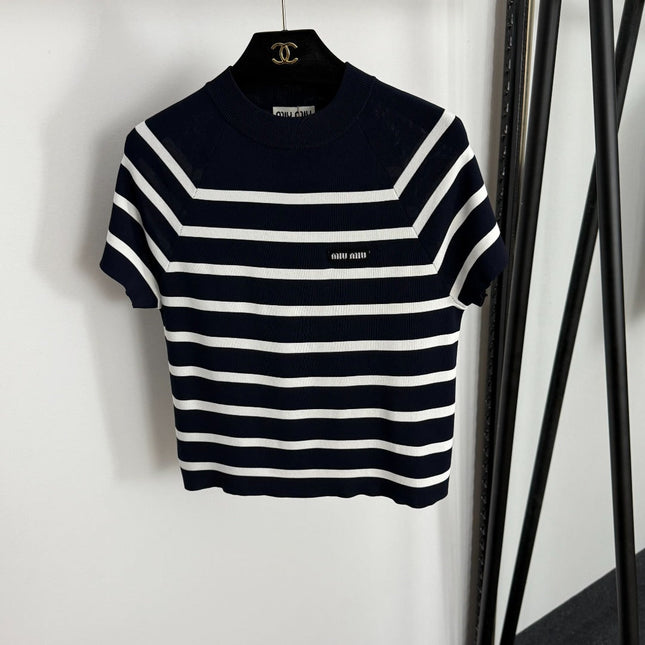 MIUMIU SHORT-SLEEVE KNIT TOP STYLE 359