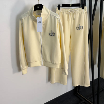 ALO 26S ZIP-UP TRACK JACKET & WIDE-LEG PANTS SET 283