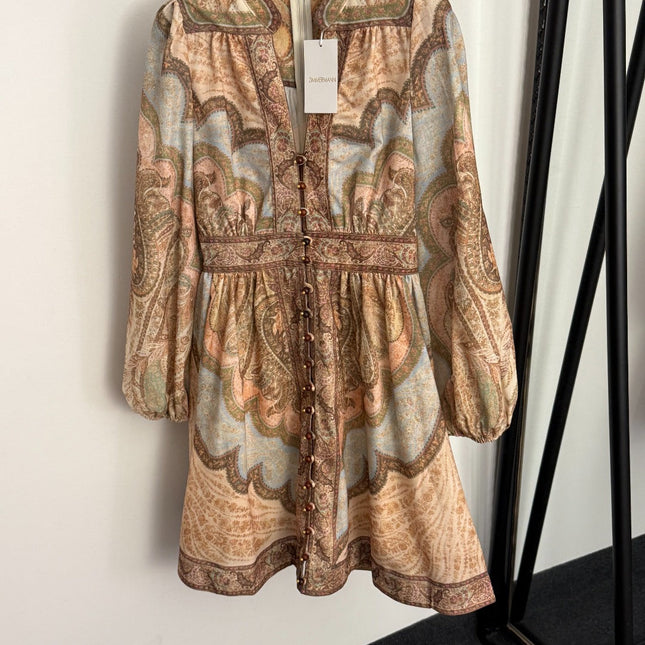 ZIMMERMANN 26S PUFF SLEEVE V-NECK DRESS STYLE 47