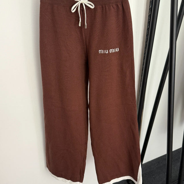 MIUMIU KNIT TOP AND STRAIGHT-LEG PANTS SET STYLE 857