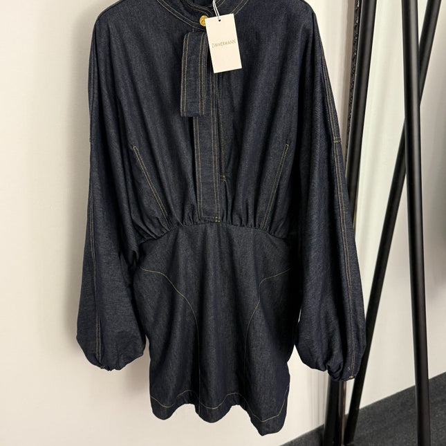 ZIMMERMANN 26S PUFF SLEEVE DENIM DRESS STYLE 118