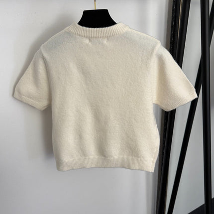 MIUMIU 26S SHORT SLEEVE KNIT TOP 1007