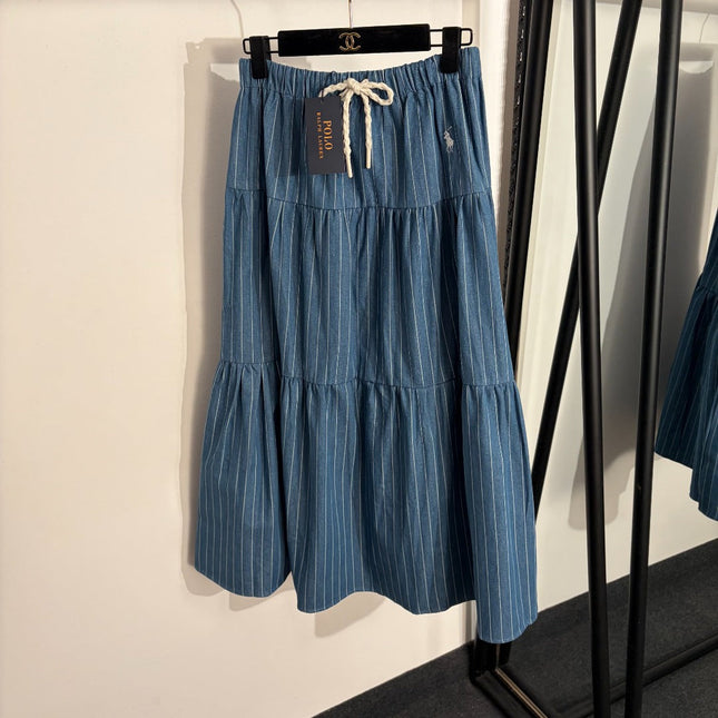 RALPH LAUREN 26S HIGH WAIST DENIM MIDI SKIRT 463