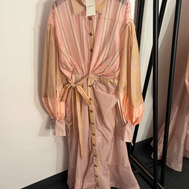 ZIMMERMANN 26S PUFF SLEEVE WAIST-CINCHED DRESS STYLE 56