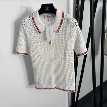 THOM 26S SHORT SLEEVE POLO KNIT TOP STYLE 259