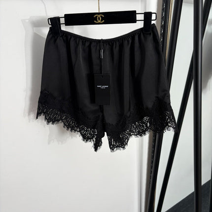 YSL 26S LACE TRIMMED PAJAMA SHORTS PANTS 376