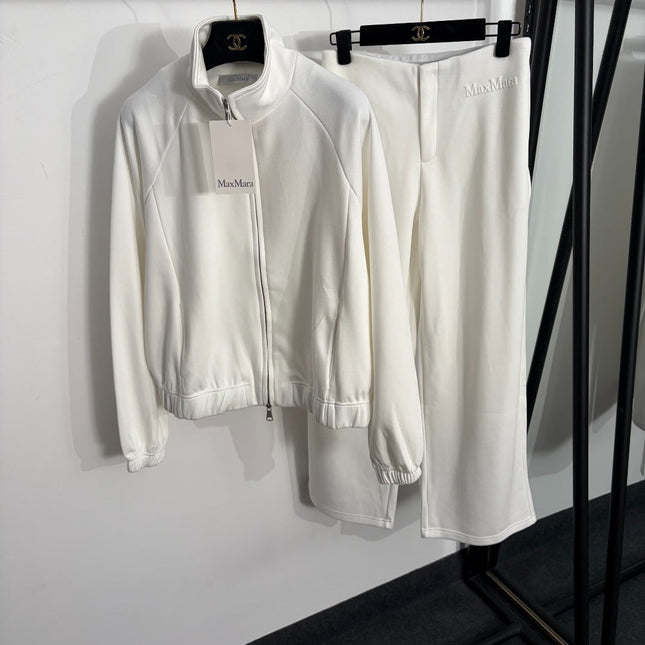 MAXMARA 26S ZIP-UP JACKET & STRAIGHT-LEG PANTS SET 369