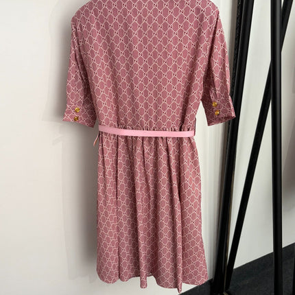 GUCCI 26S SHORT-SLEEVE BOW-TIE DRESS 419