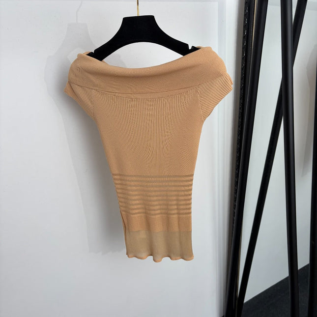 CHANEL 26S OFF-SHOULDER KNIT TOP 1362