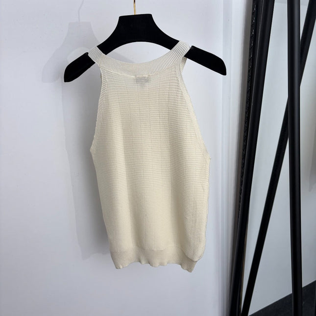 CHANEL 26S KNITTED HALTER VEST TOP 1359
