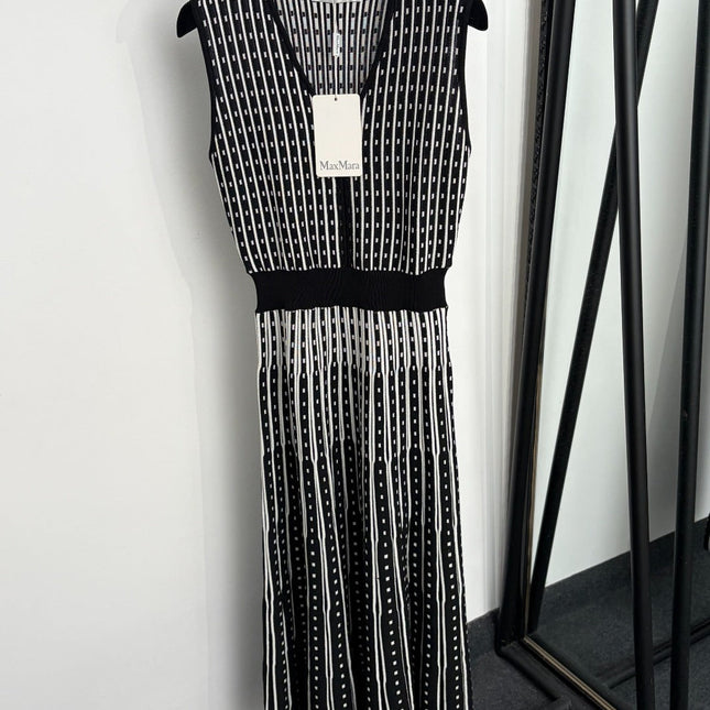 MAXMARA 26S SLEEVELESS V-NECK KNIT MAXI DRESS 362