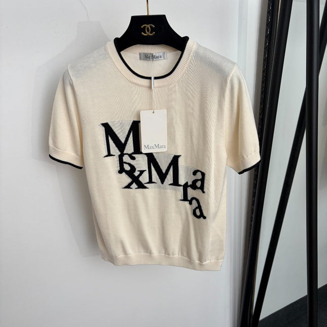 MAXMARA 26S SHORT-SLEEVE CREW NECK KNIT SWEATER 321