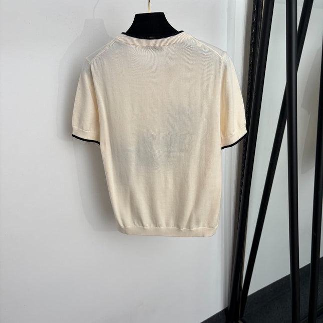 MAXMARA 26S SHORT-SLEEVE CREW NECK KNIT SWEATER 321