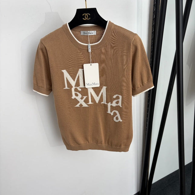 MAXMARA 26S SHORT-SLEEVE CREW NECK KNIT SWEATER 320