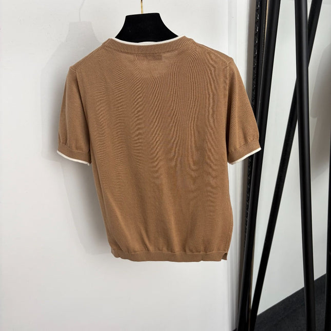 MAXMARA 26S SHORT-SLEEVE CREW NECK KNIT SWEATER 320