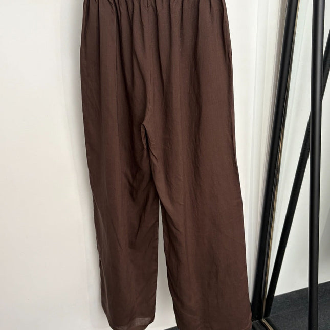 LORO PIANA 26S LACE-TRIM SHIRT PANTS SET 998