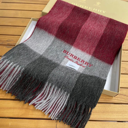 SCARF 180 CM IN CURRANT RED MIX BLACK CASHMERE 394743